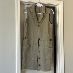 Olive green sweater vest dress